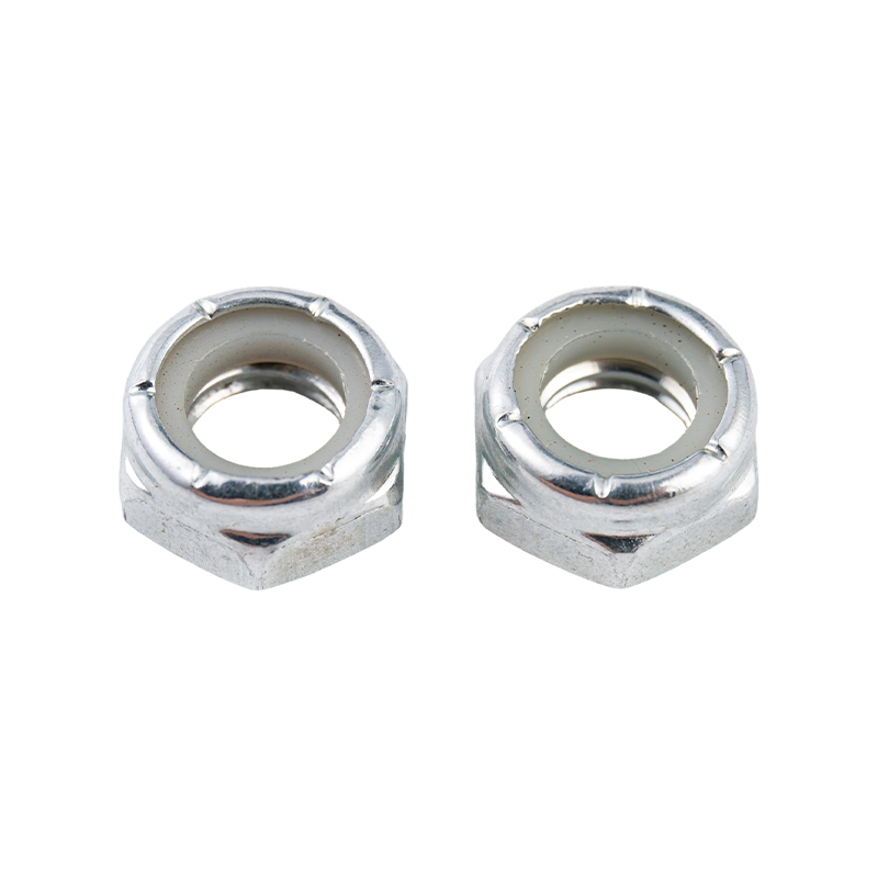 Tuerca hexagonal autoblocante antiaflojamiento y antideslizante de nailon de acero al carbono