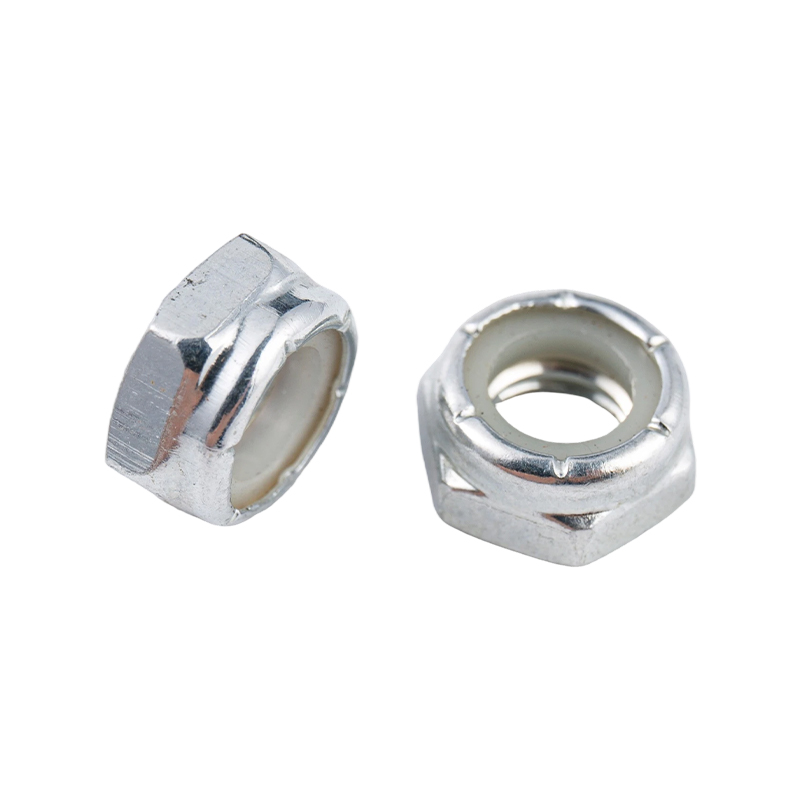 Tuerca hexagonal autoblocante antiaflojamiento y antideslizante de nailon de acero al carbono