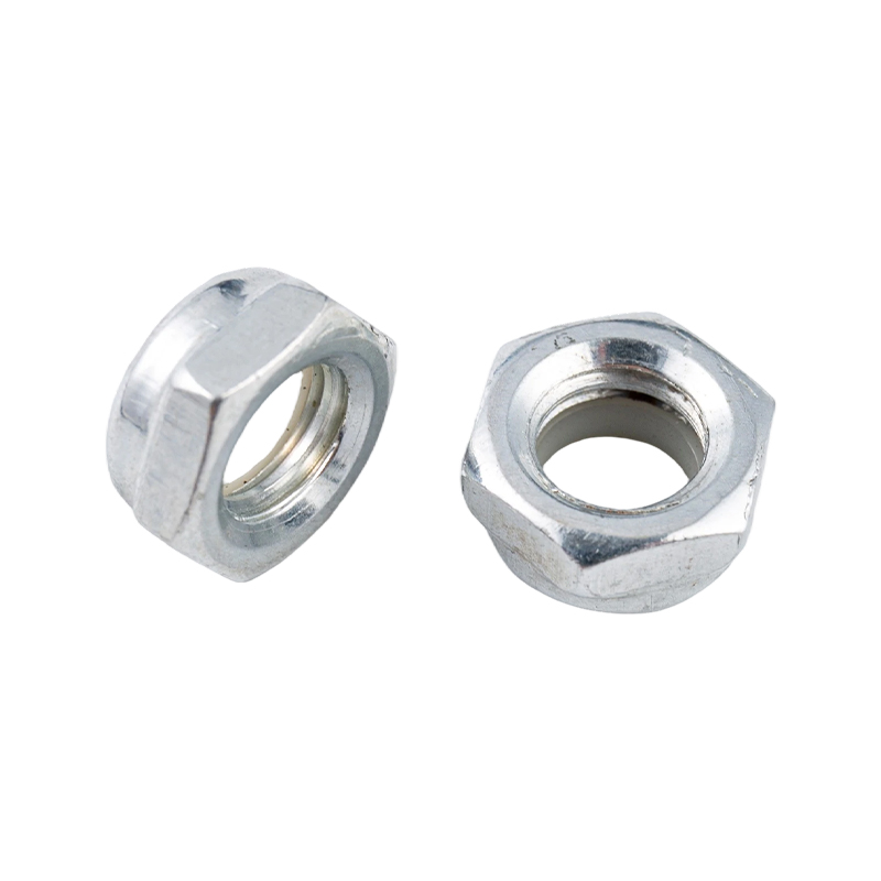 Tuerca hexagonal autoblocante antiaflojamiento y antideslizante de nailon de acero al carbono