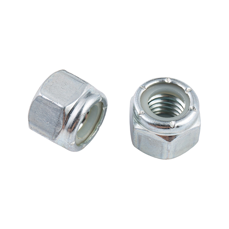 Tuerca hexagonal autoblocante antiaflojamiento y antideslizante de nailon de acero al carbono